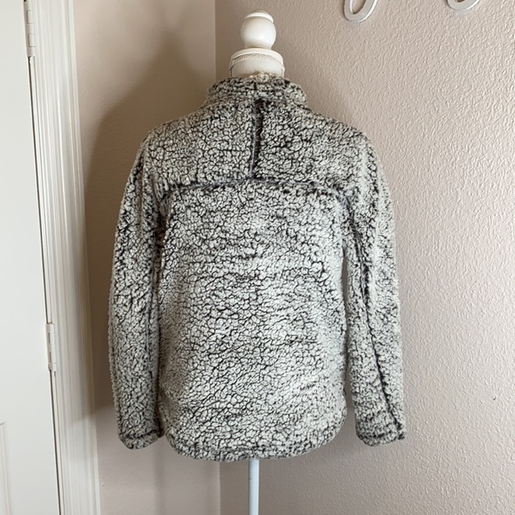 Teddy fleece half zip pull over with pockets grey - Picture 4 of 9